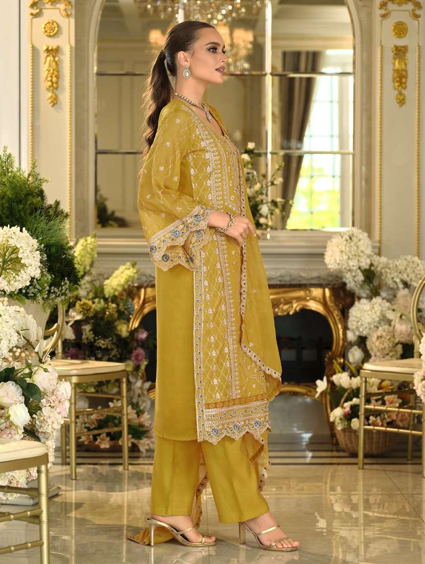 women embroidered long sleeve kurta pant with dupatta set - 22082501 - Standard Image - 2