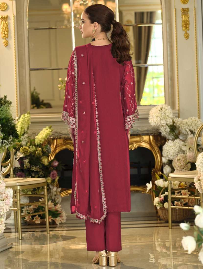 women embroidered long sleeve kurta pant with dupatta set - 22082502 - Standard Image - 2