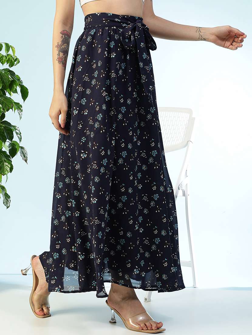 women printed high rise flared maxi skirt - 22082576 -  Standard Image - 2