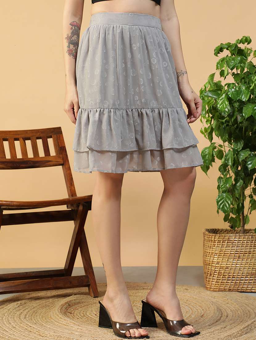 women self designed high rise tiered skirt - 22082577 - Standard Image - 2
