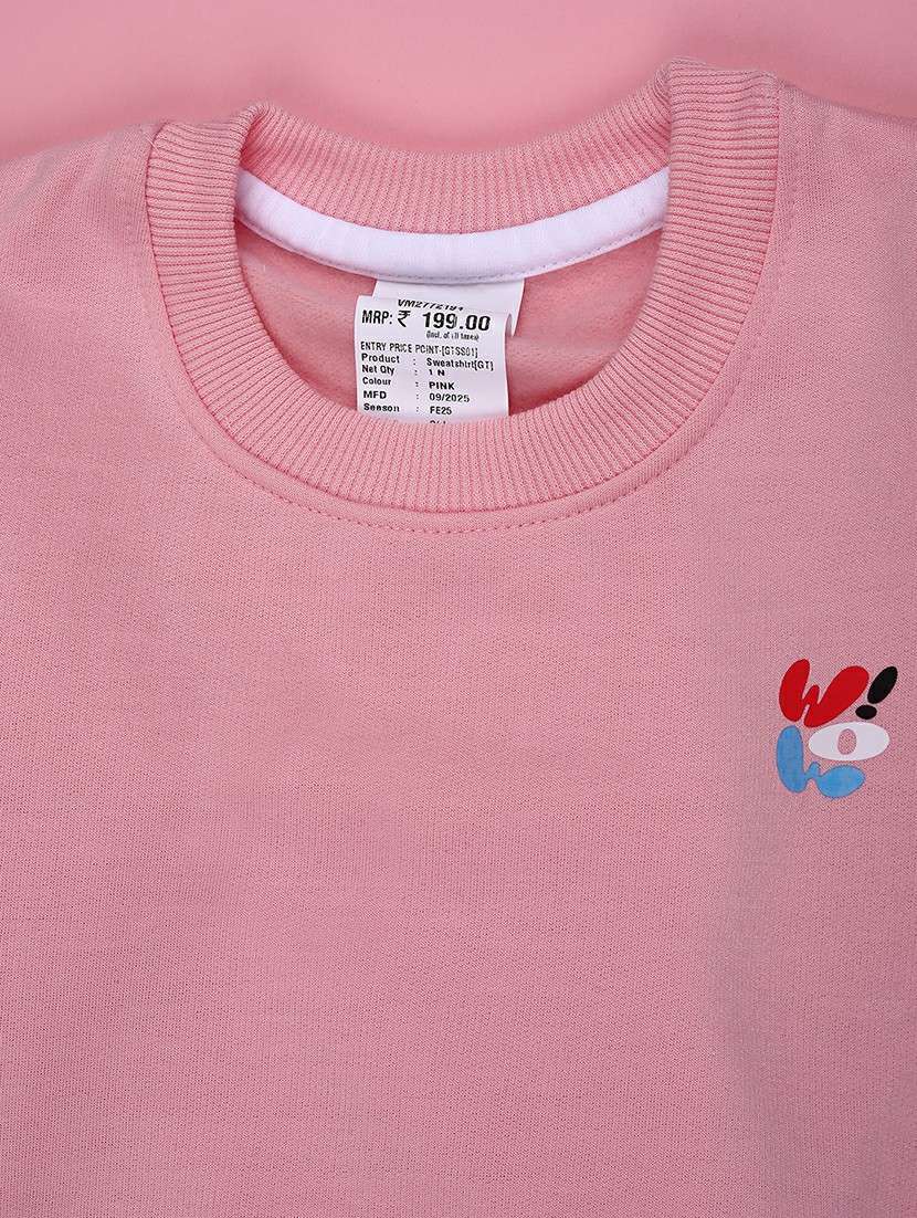 girls round neck long sleeve sweatshirt - 22082722 -  Standard Image - 2