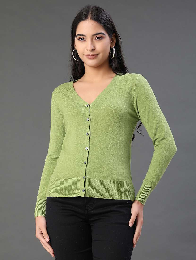 women solid long sleeve cardigan - 22082883 -  Standard Image - 2