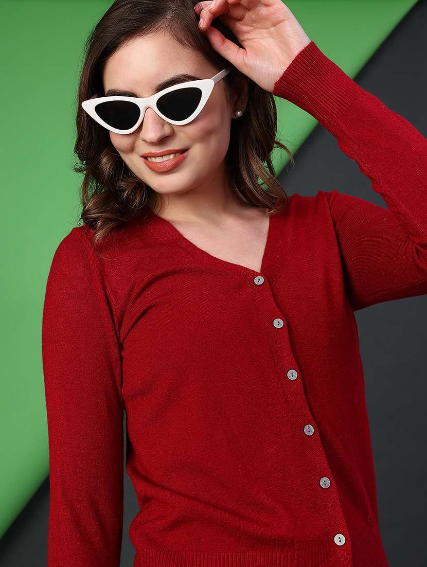 women solid long sleeve cardigan