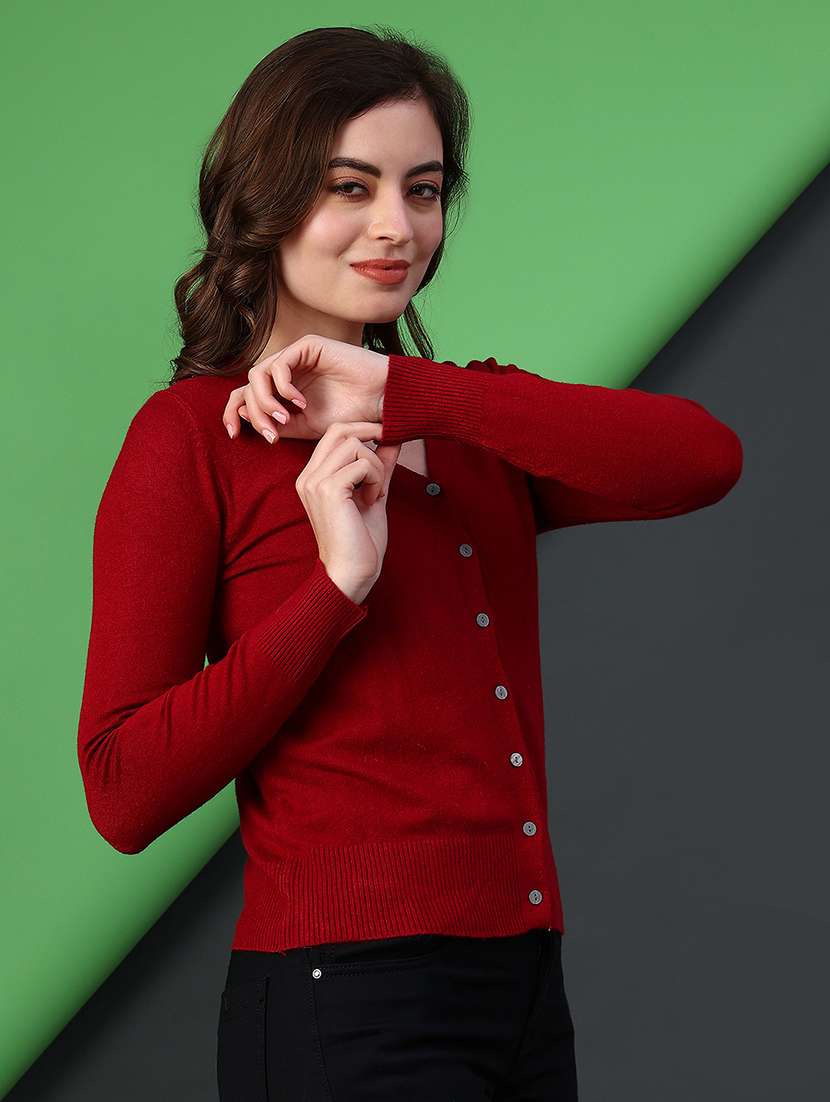 women solid long sleeve cardigan - 22082932 -  Standard Image - 2