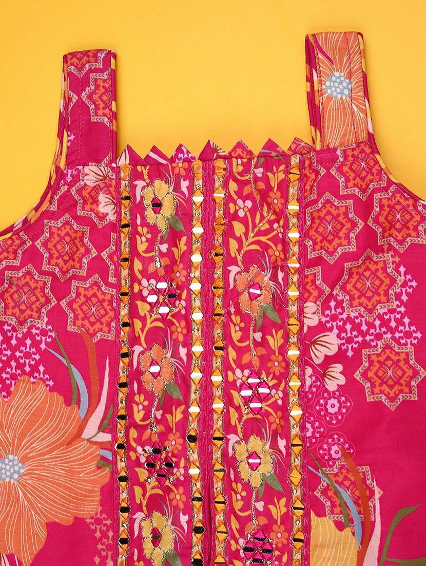 Girls Printed Sleeveless Kurta And Palazzo With Dupatta - 22082955 -  Standard Image - 2