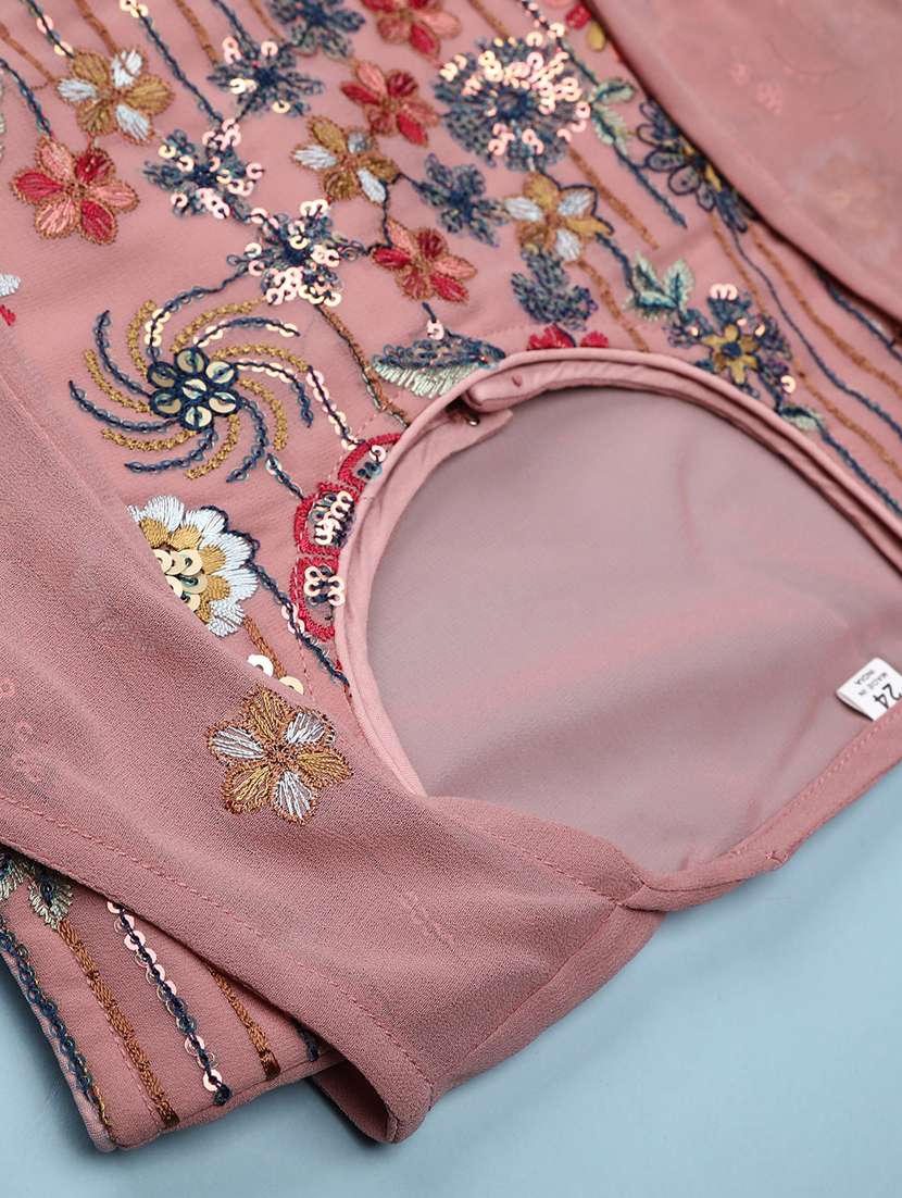 girls solid with work sleeveless kurta sharara set  - 22082956 -  Standard Image - 2