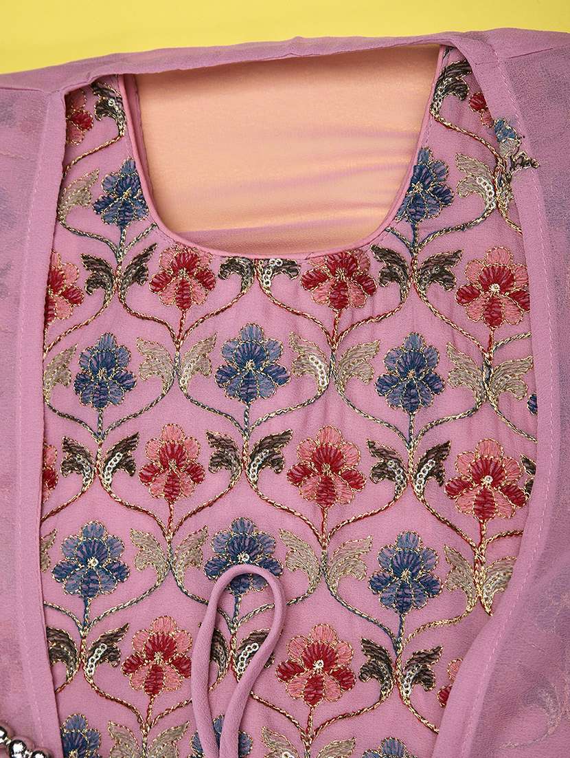 girls solid with work sleeveless kurta sharara set  - 22082958 -  Standard Image - 2