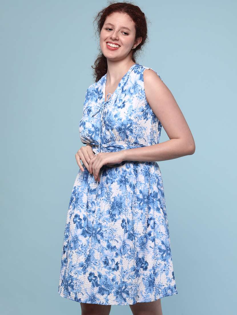 Women Printed Sleeveless A-line Dress - 22082973 -  Standard Image - 2