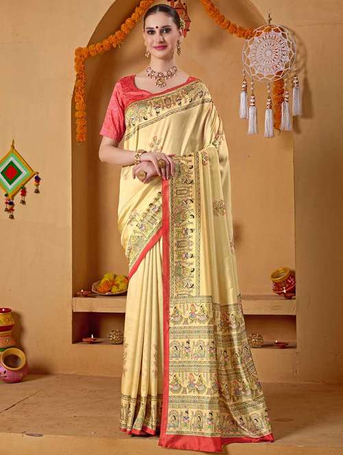 women printed casual wear saree with blouse - 22082993 -  Standard Image - 0