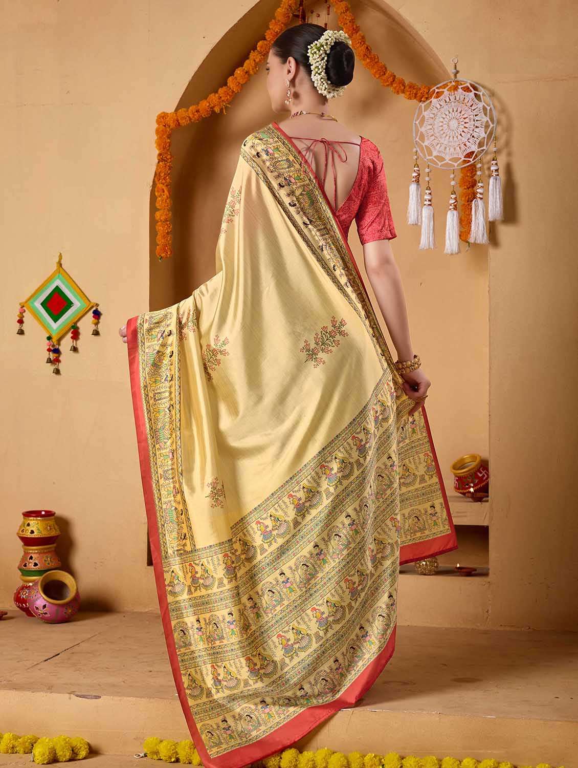 women printed casual wear saree with blouse - 22082993 - Standard Image - 2