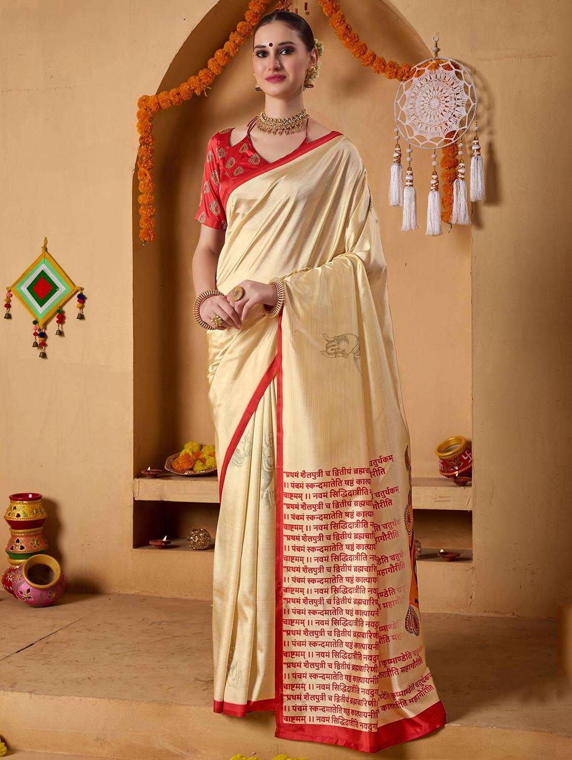 women printed casual wear saree with blouse