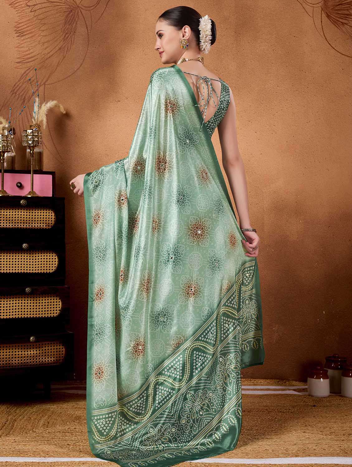 women printed casual wear saree with blouse - 22082998 -  Standard Image - 2