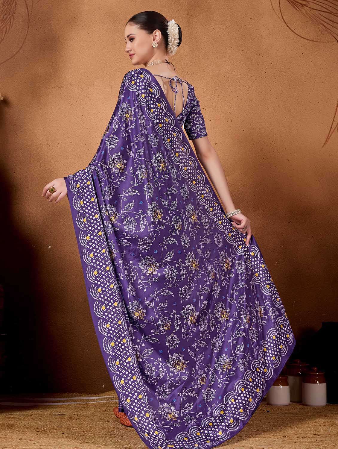 women printed casual wear saree with blouse - 22083002 -  Standard Image - 2