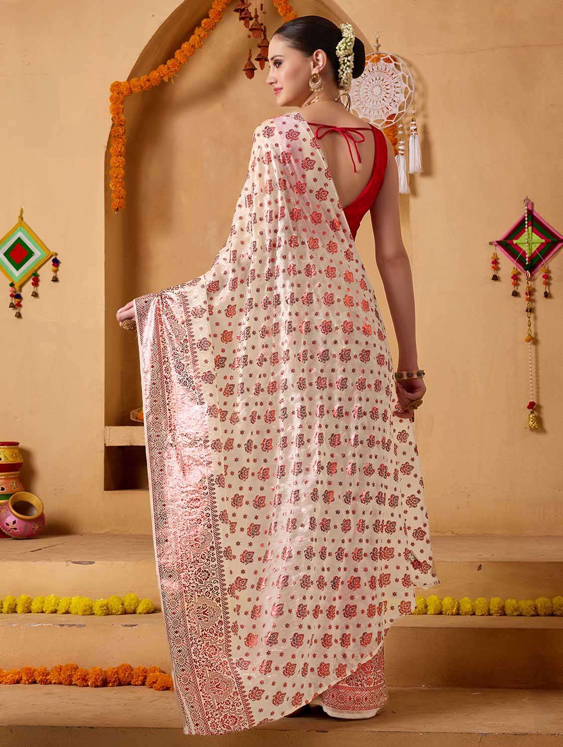 women printed casual wear saree with blouse - 22083009 -  Standard Image - 2