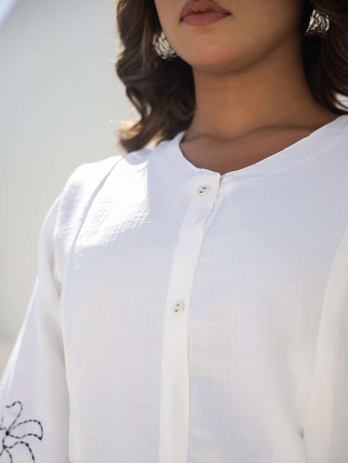 women embroidered puff sleeve a-line dress - 22083126 - Standard Image - 2