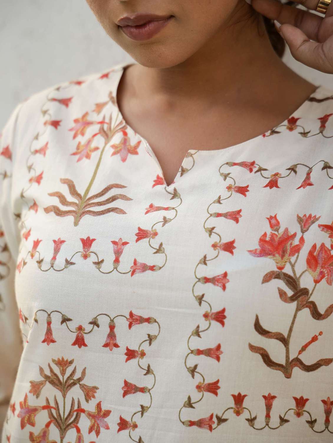 women three quarter sleeve regular fit ethnic co-ord set - 22083136 -  Standard Image - 2