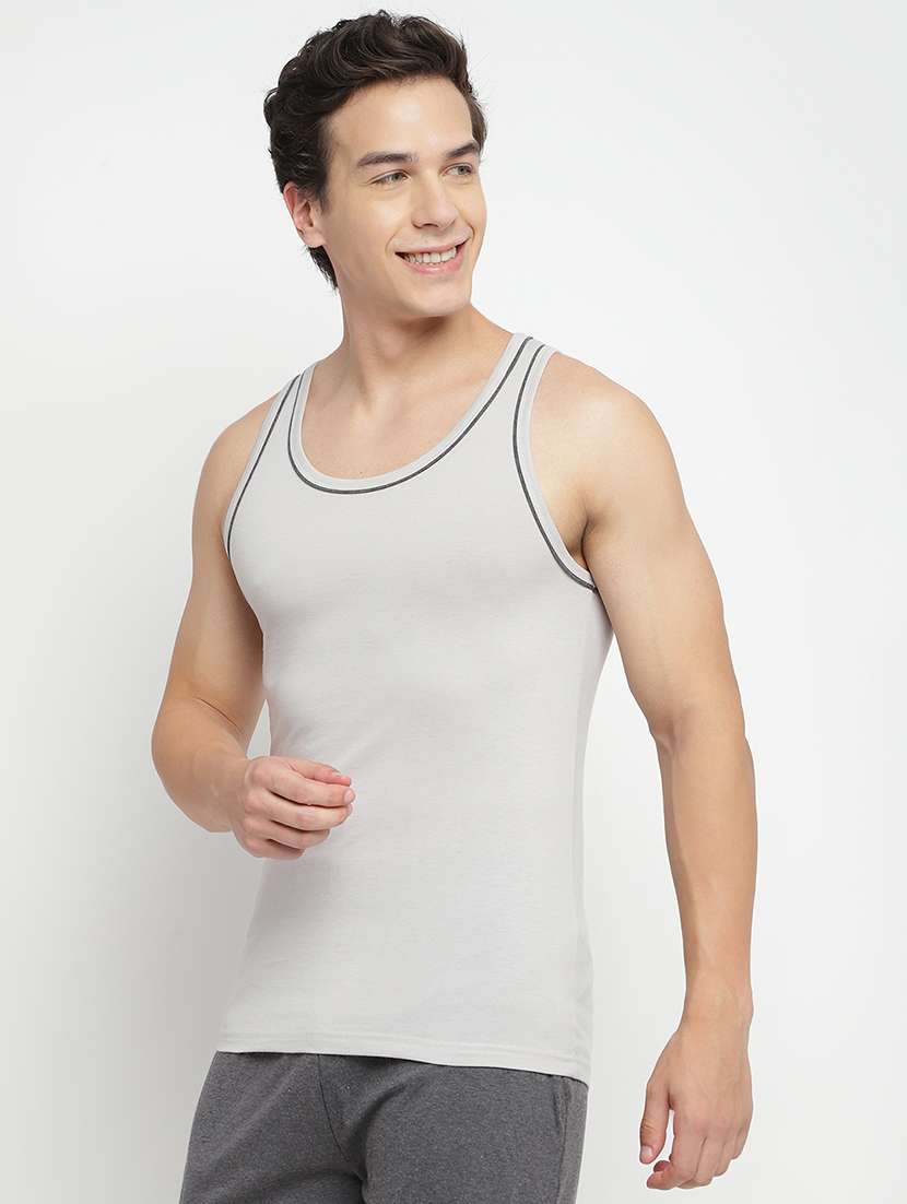 grey 100% cotton vest - 22083209 -  Standard Image - 2