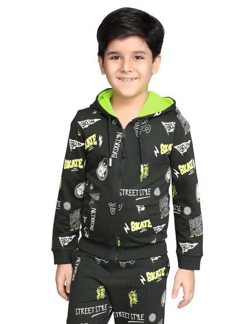 Boys Printed Long Sleeve Hooded Sweatshirt