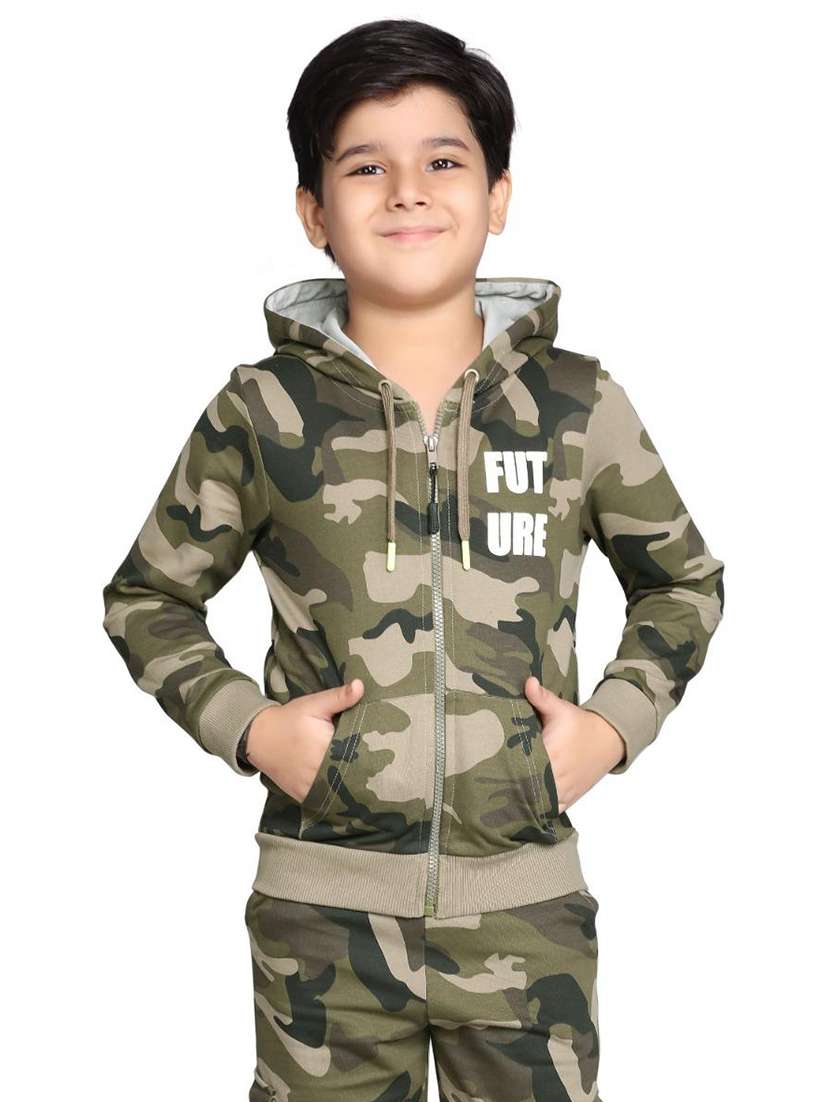 boys printed long sleeve hooded sweatshirt
