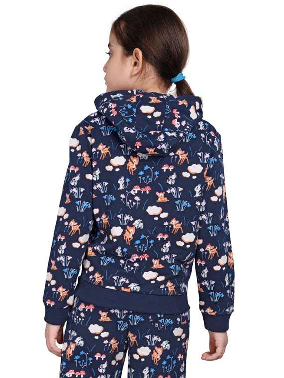 girls printed long sleeve hooded sweatshirt - 22083299 - Standard Image - 2