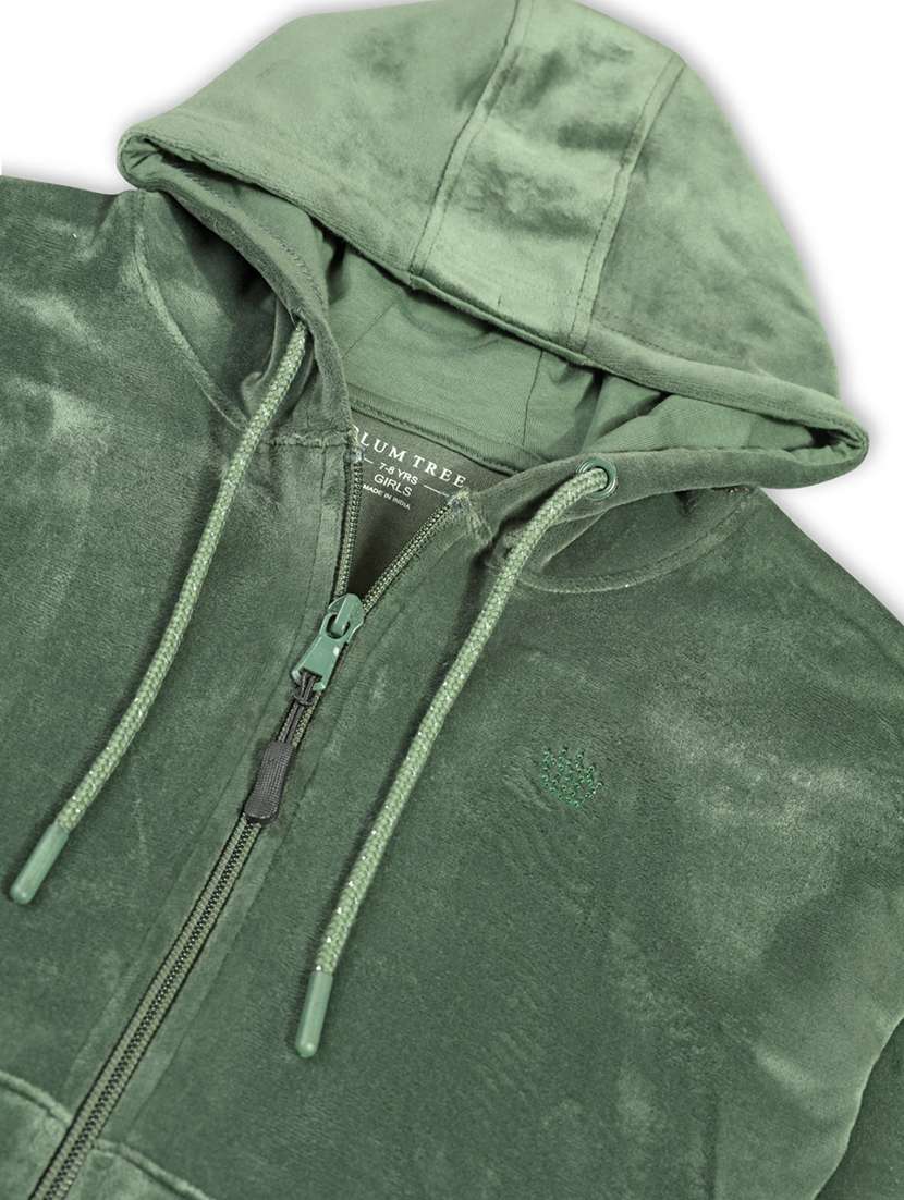 girls solid long sleeve hooded sweatshirt - 22083306 - Standard Image - 2