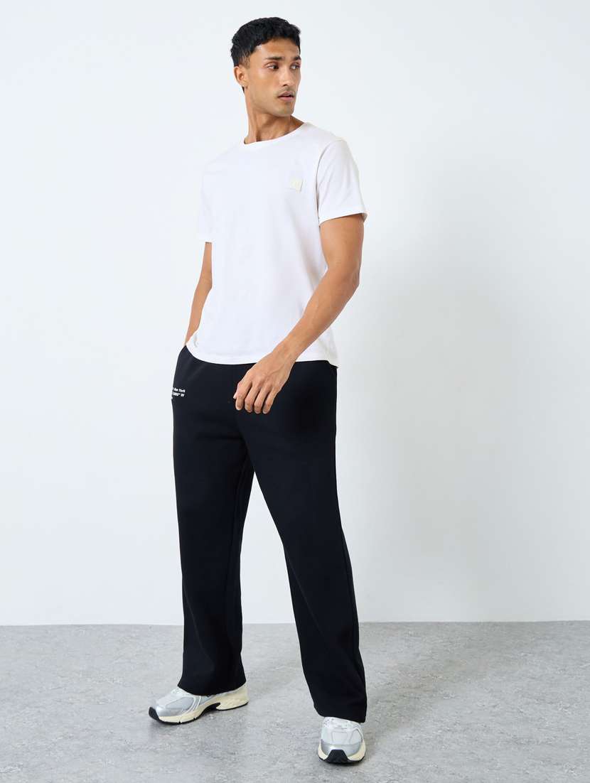 men solid mid rise full length track pant - 22083319 -  Standard Image - 2
