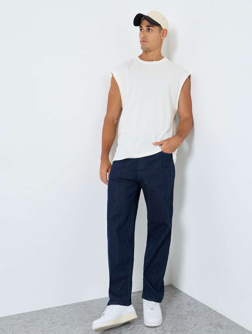 men plain mid rise full length straight fit jeans - 22083323 -  Standard Image - 2