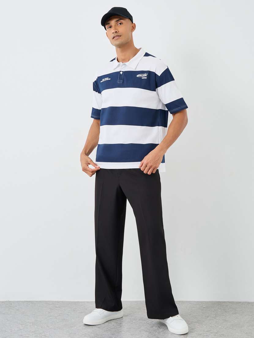 men striped short sleeve oversized polo t-shirt - 22083425 -  Standard Image - 2