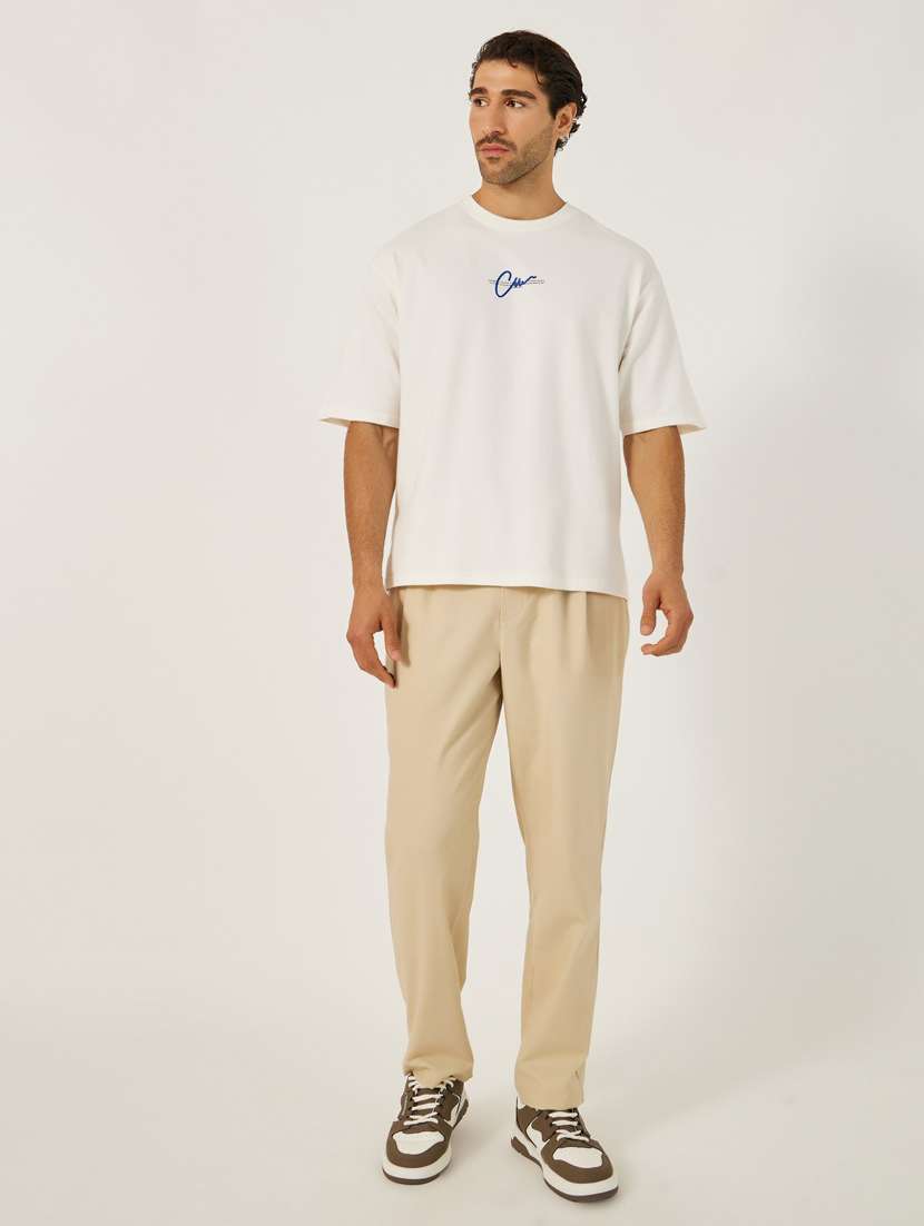 men chest print short sleeve oversized t-shirt - 22083426 -  Standard Image - 2