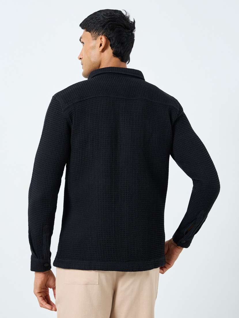 men textured long sleeve regular fit casual shirt - 22083446 -  Standard Image - 2