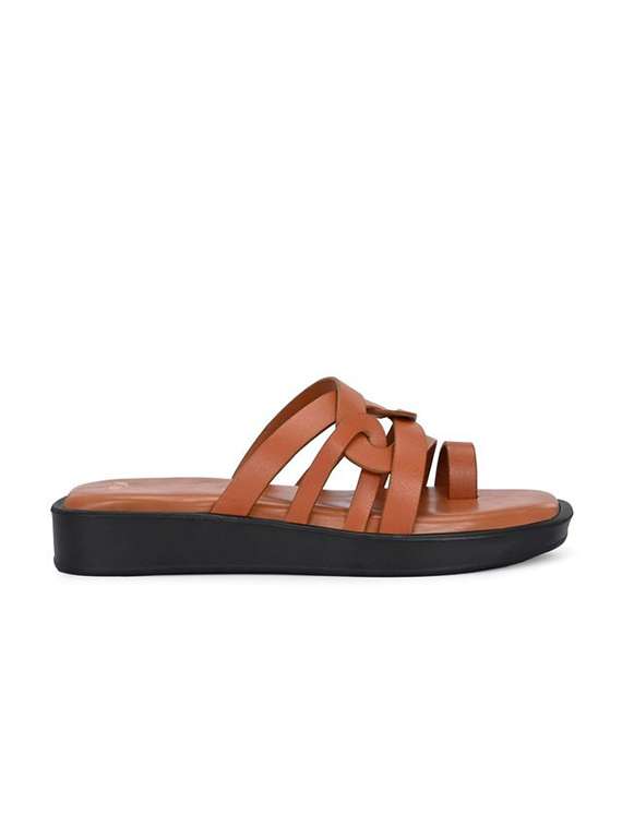 women brown slip on sandal - 22083457 - Standard Image - 2