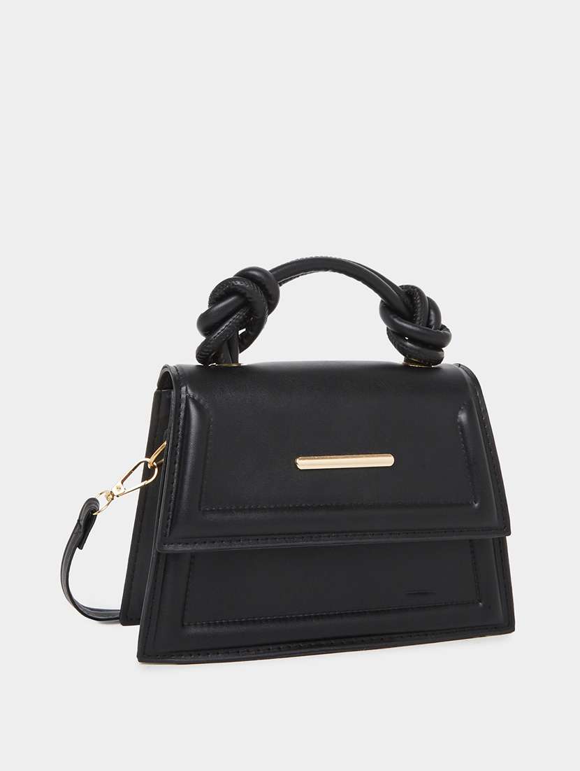 women black solid handbag 