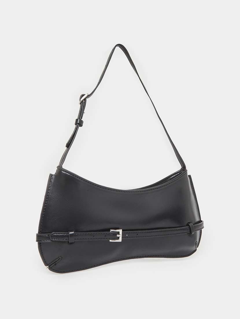 women black solid handbag