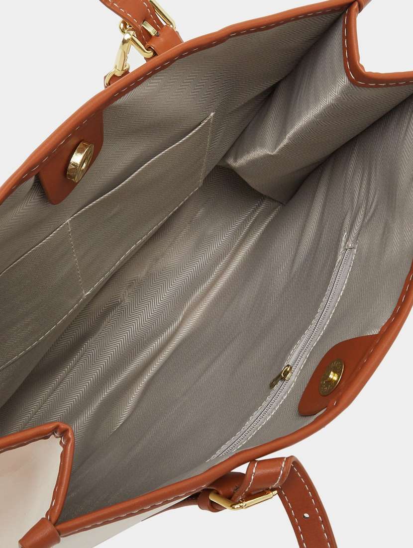 women white solid tote bag with coin pouch - 22083474 -  Standard Image - 2