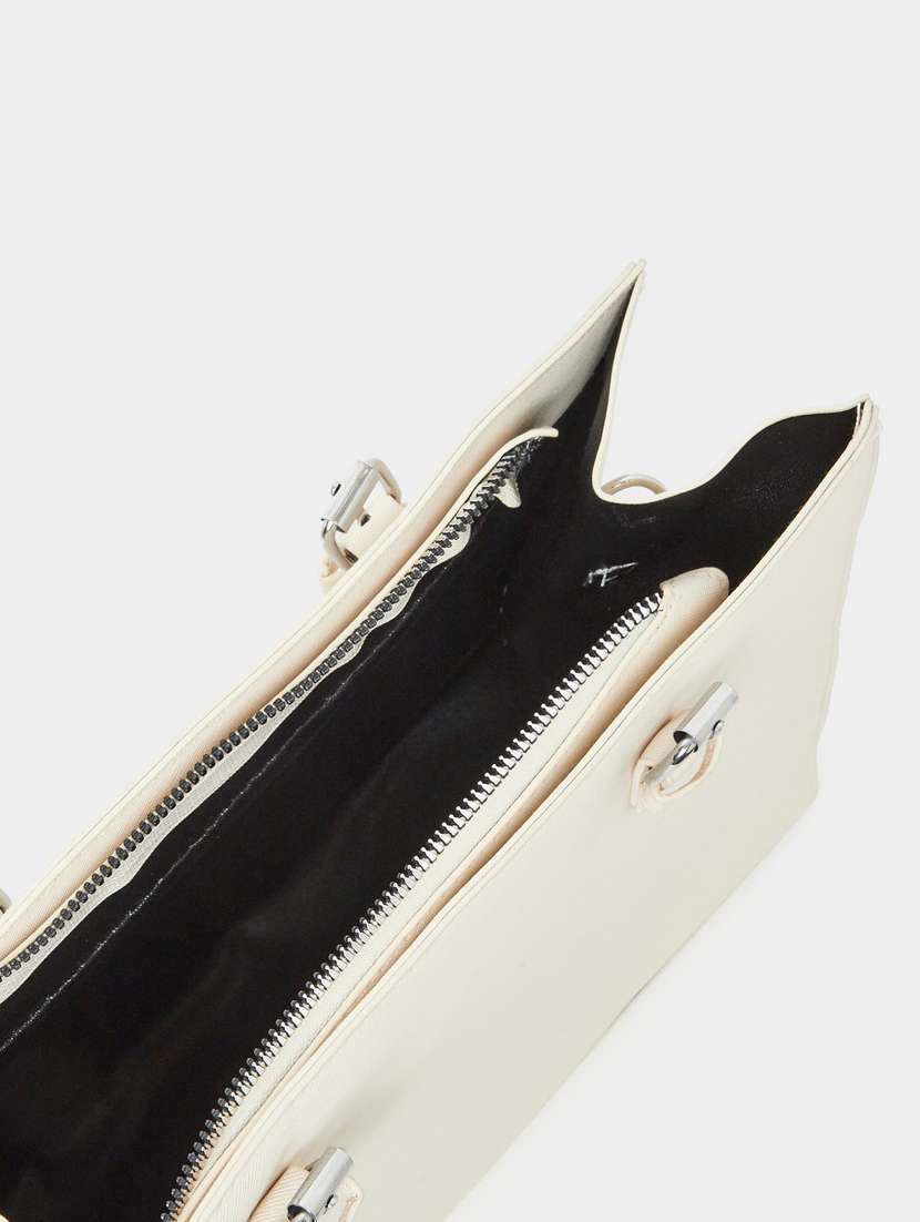 women white solid structured tote bag - 22083475 -  Standard Image - 2