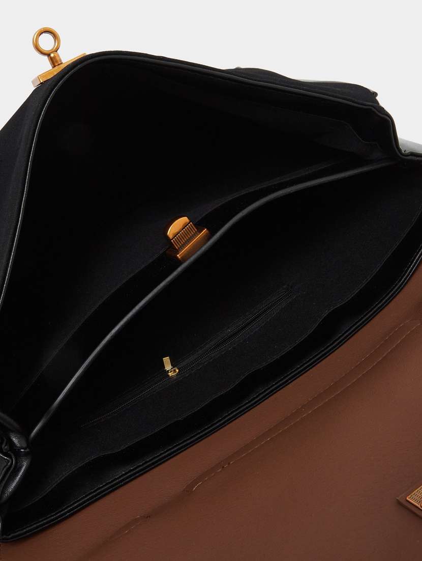 women black solid pu handbag - 22083476 -  Standard Image - 2