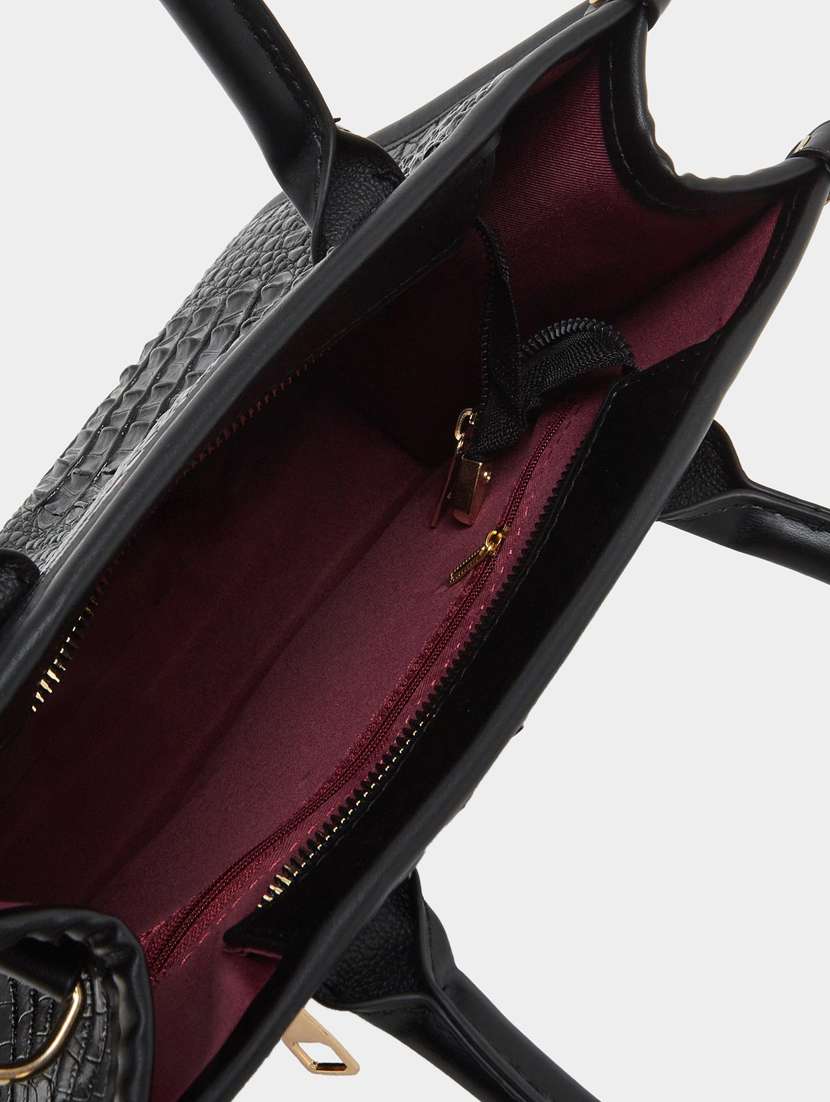 women black textured structured handbag - 22083477 - Standard Image - 2