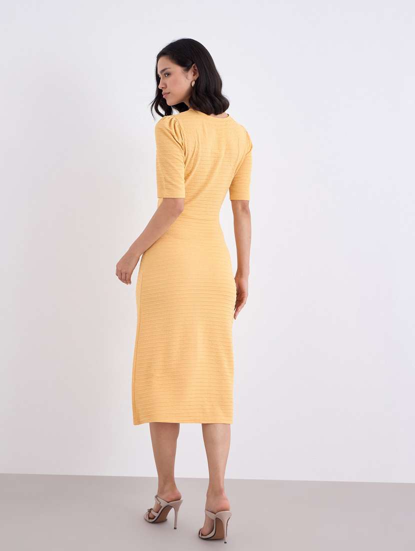 women self designed puff sleeve sheath dress - 22083480 - Standard Image - 2