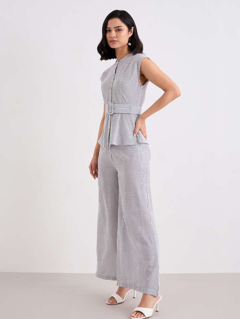 women striped top and trouser co-ord set - 22083534 -  Standard Image - 2