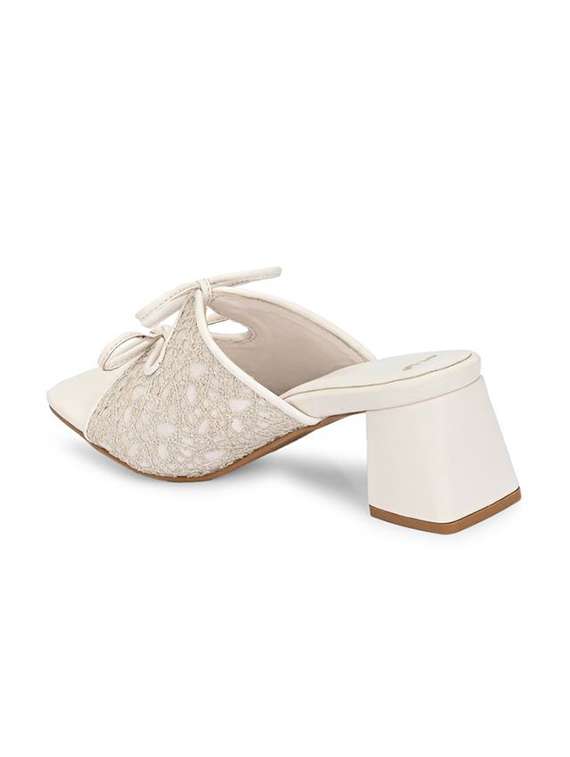 women solid slip on block heel sandal - 22083536 - Standard Image - 2