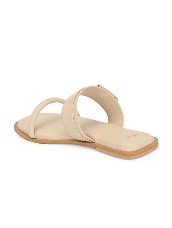 women beige slip on flat sandal - 22083541 - Standard Image - 2
