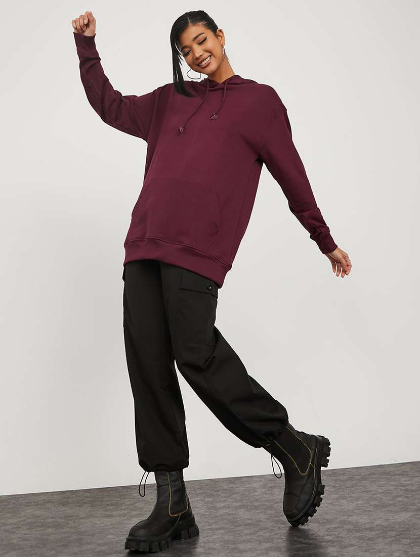 women printed long sleeve hooded sweatshirt - 22083542 -  Standard Image - 2