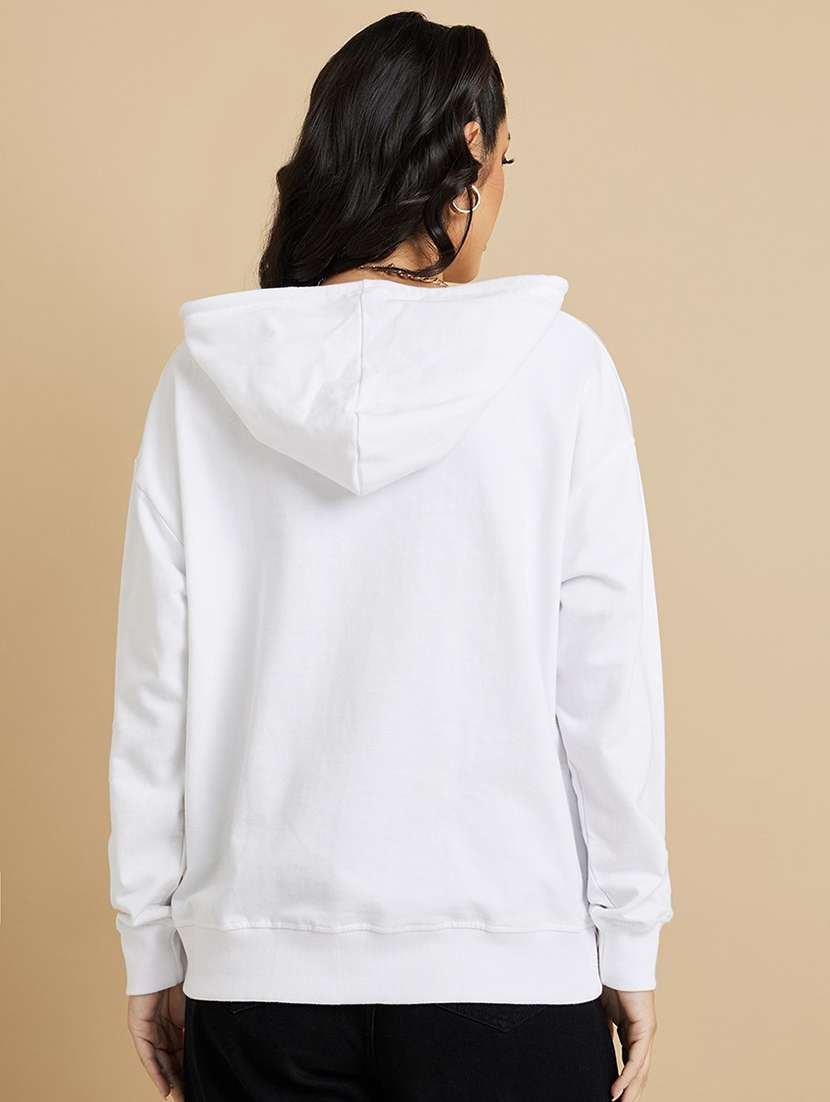 white cotton front print sweatshirt - 22083545 -  Standard Image - 2