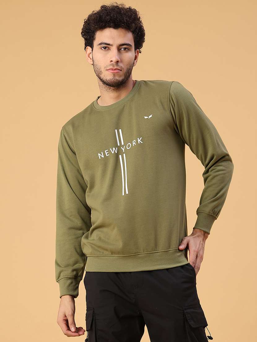 men printed long sleeve sweatshirt