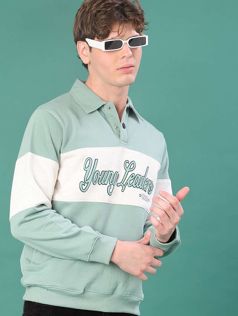 men printed long sleeve regular fit sweatshirt