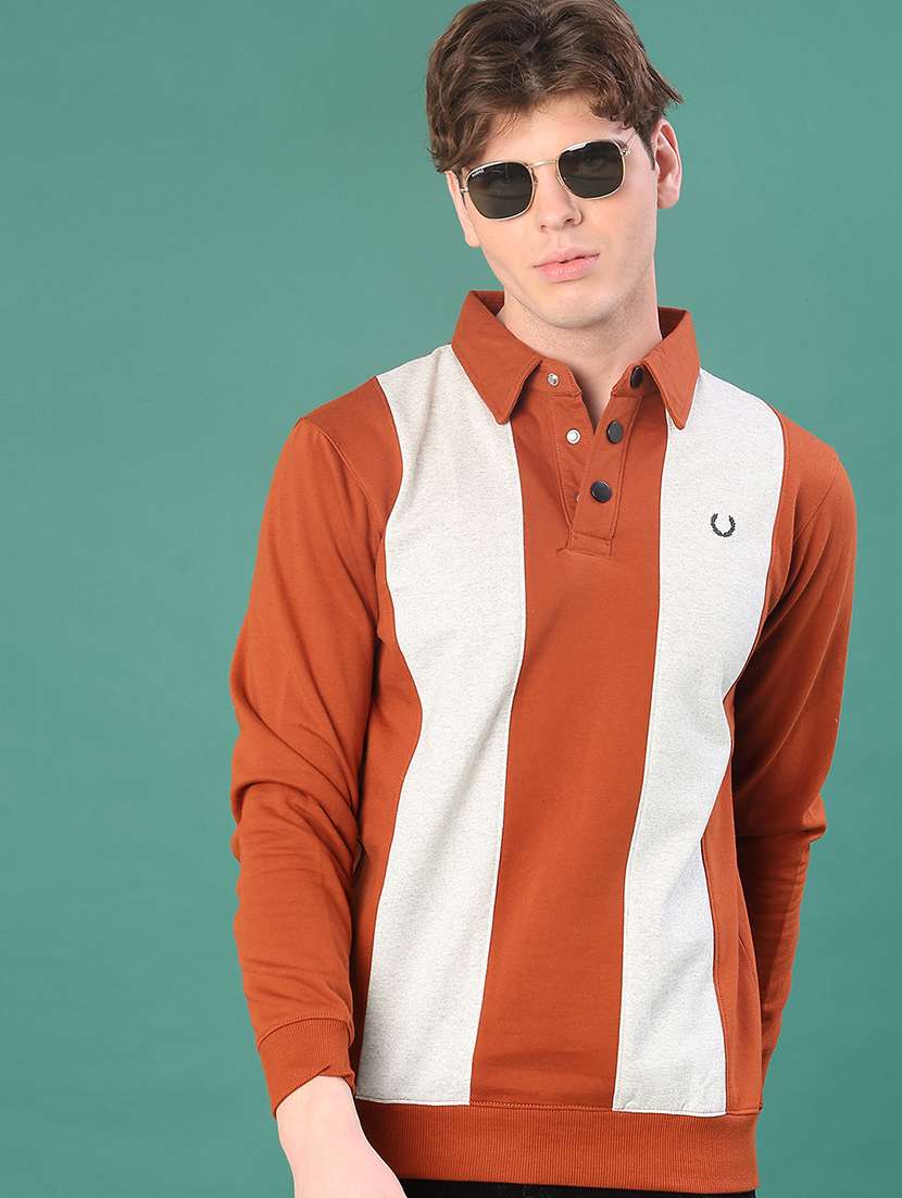 men color block long sleeve regular fit sweatshirt