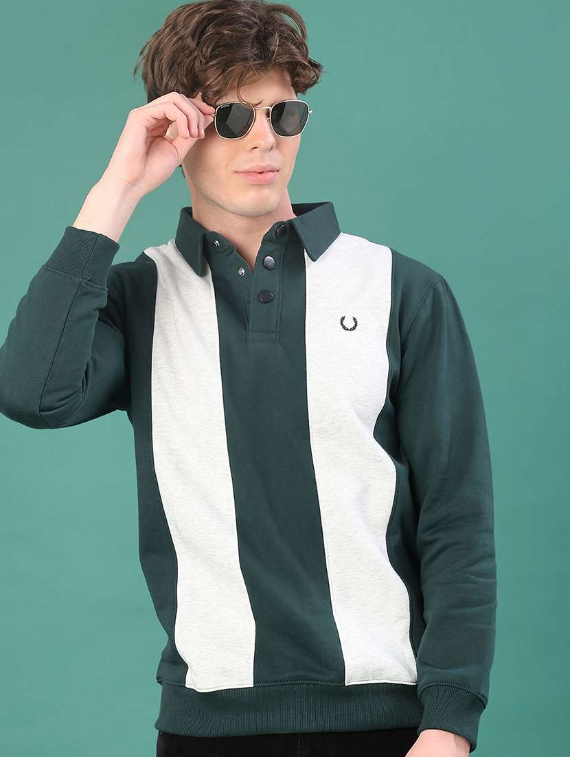 men color block long sleeve regular fit sweatshirt