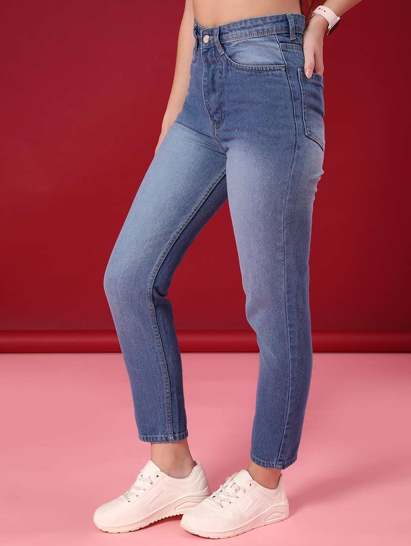 women solid high rise slim fit jeans - 22083922 -  Standard Image - 2