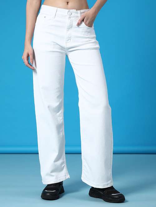 women solid high rise straight fit jean - 22083923 -  Standard Image - 0