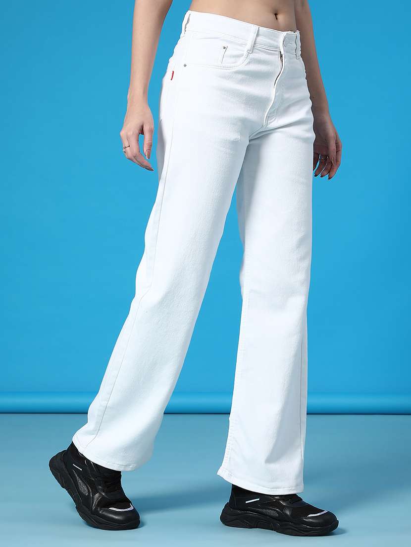 women solid high rise straight fit jean - 22083923 -  Standard Image - 2